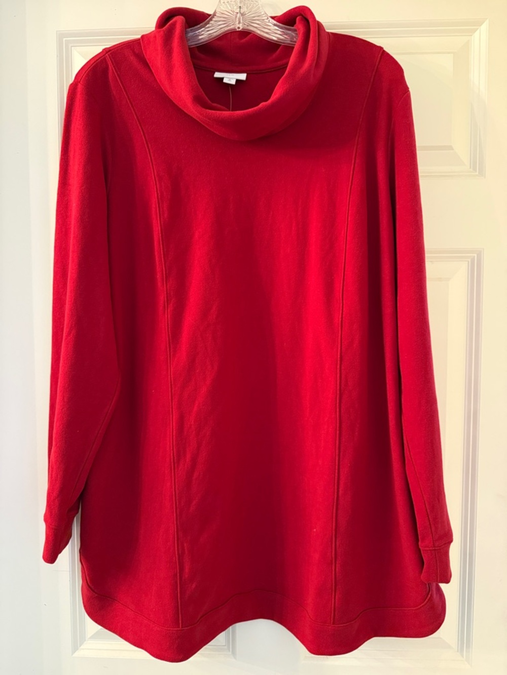 J. Jill Bright Red Cowl Neck Tunic Sweater